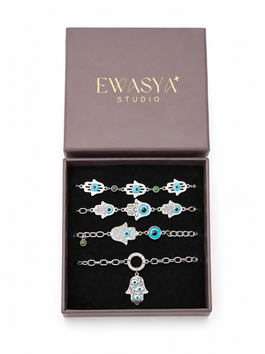 Silver plated 4 Rakhi combo