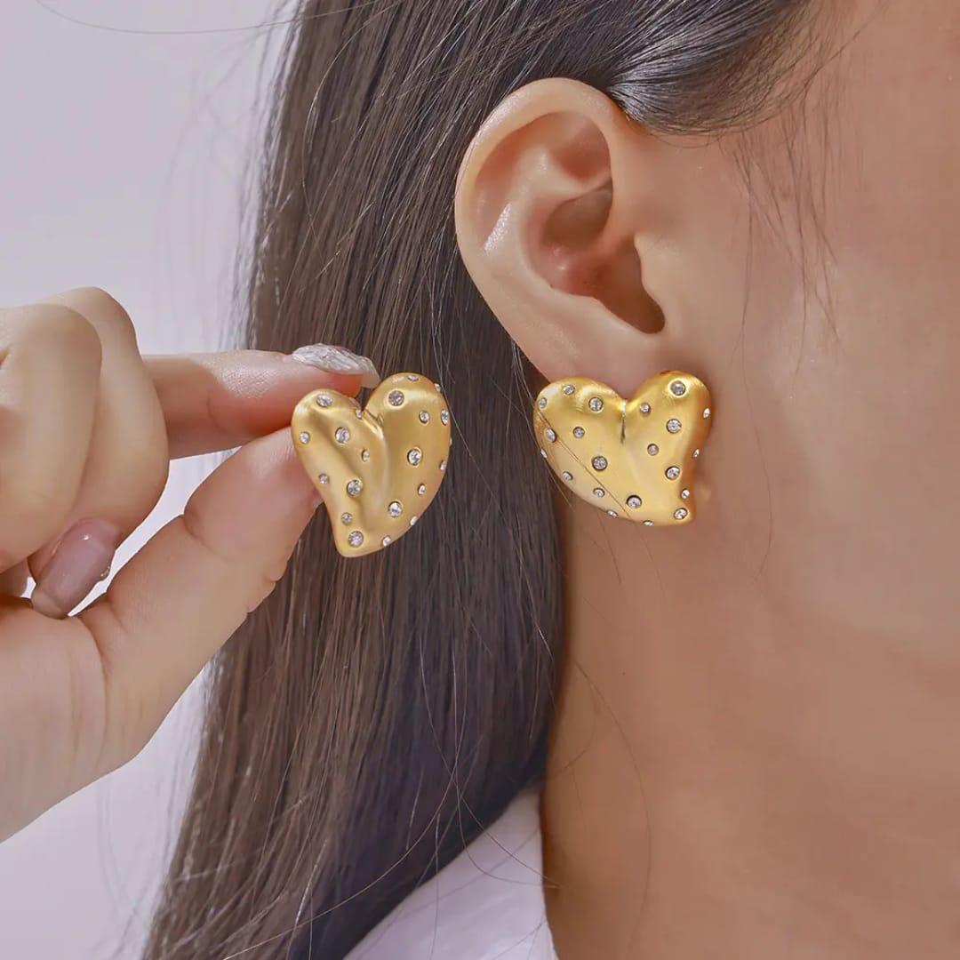Celeste Heart Stud Earrings