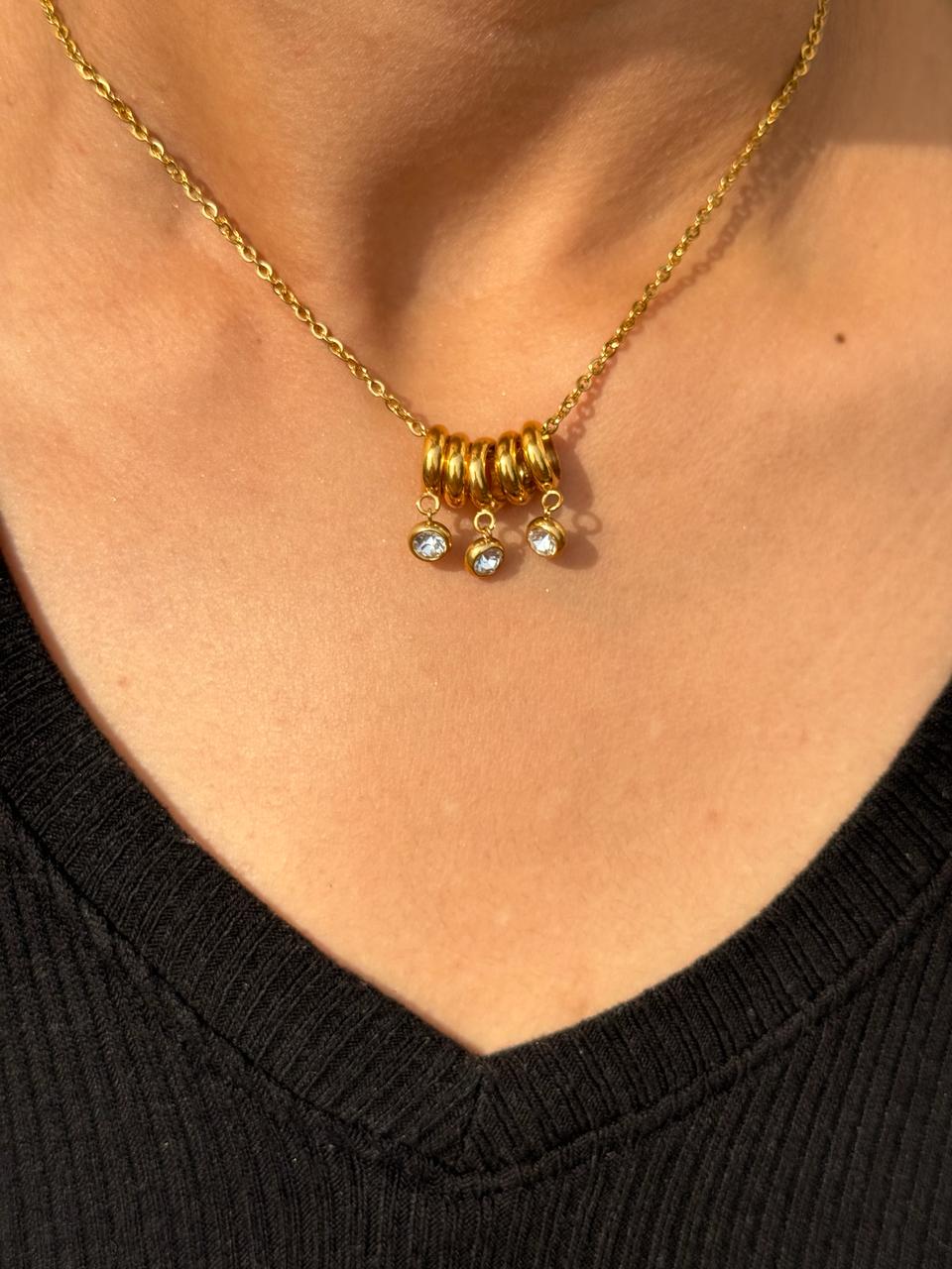 Gold Halo Pendant Necklace