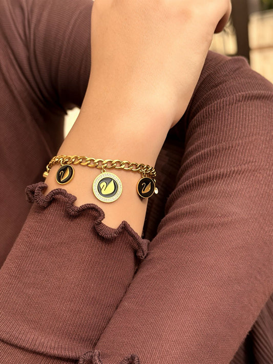 Gold Noir Charm Bracelet