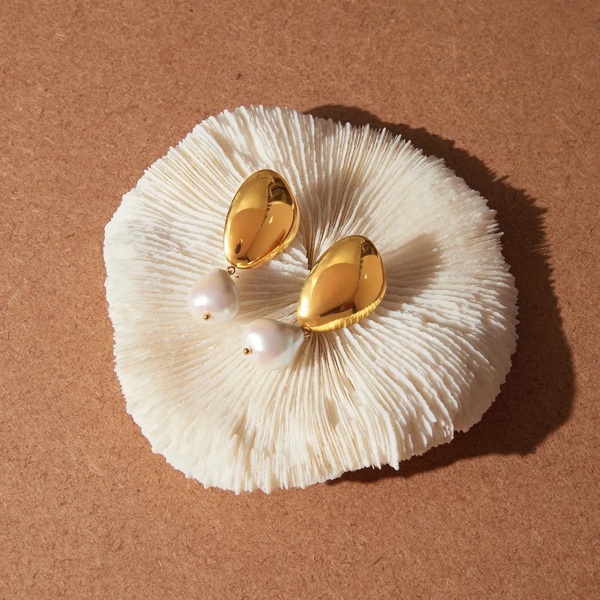 Golden Pearl Earrings