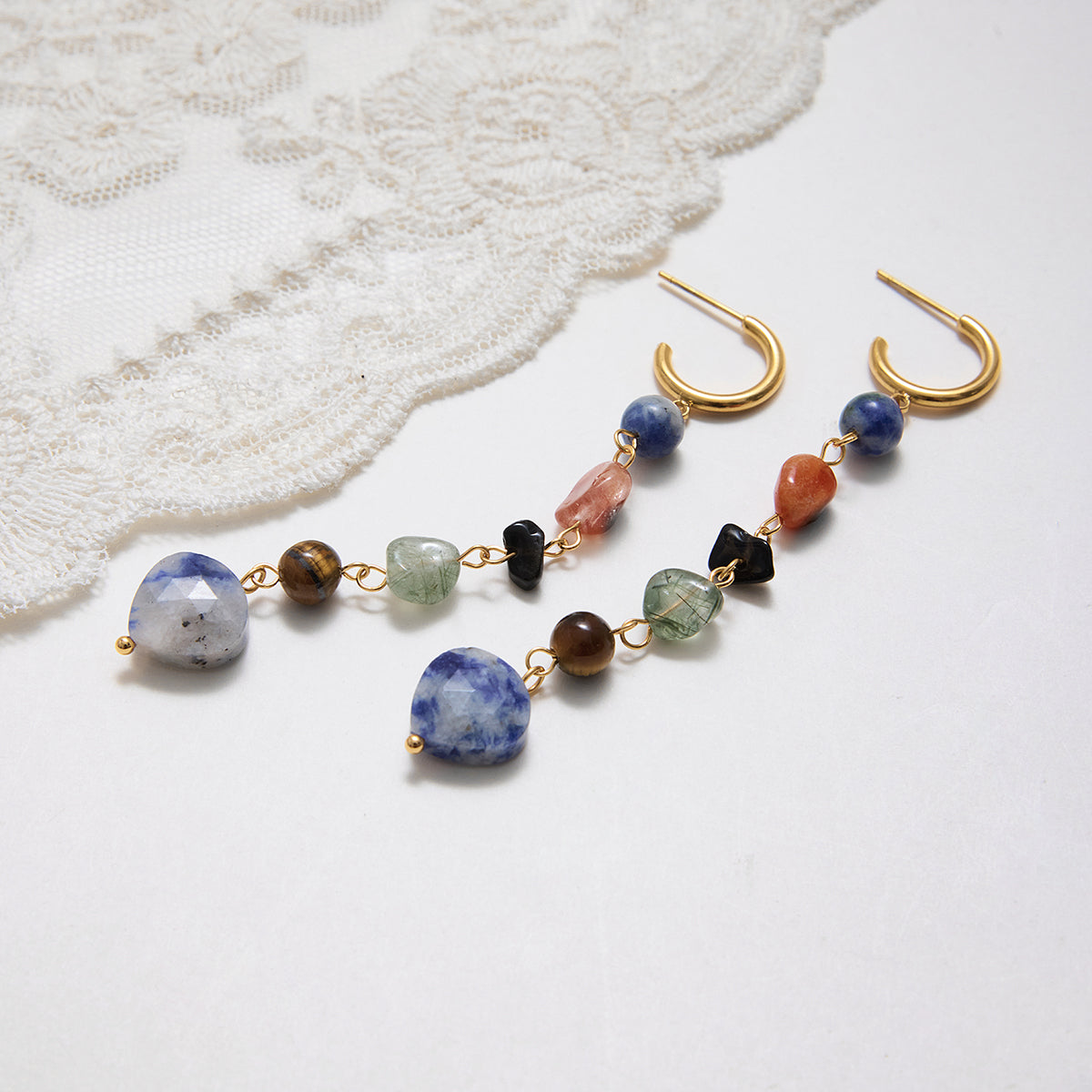 Gemstone Drop Earrings