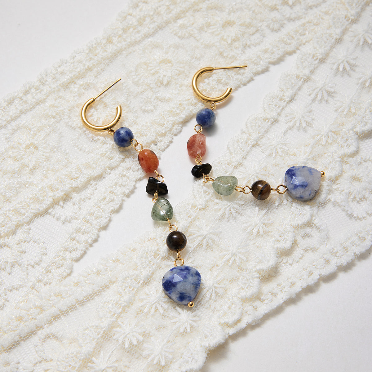 Gemstone Drop Earrings