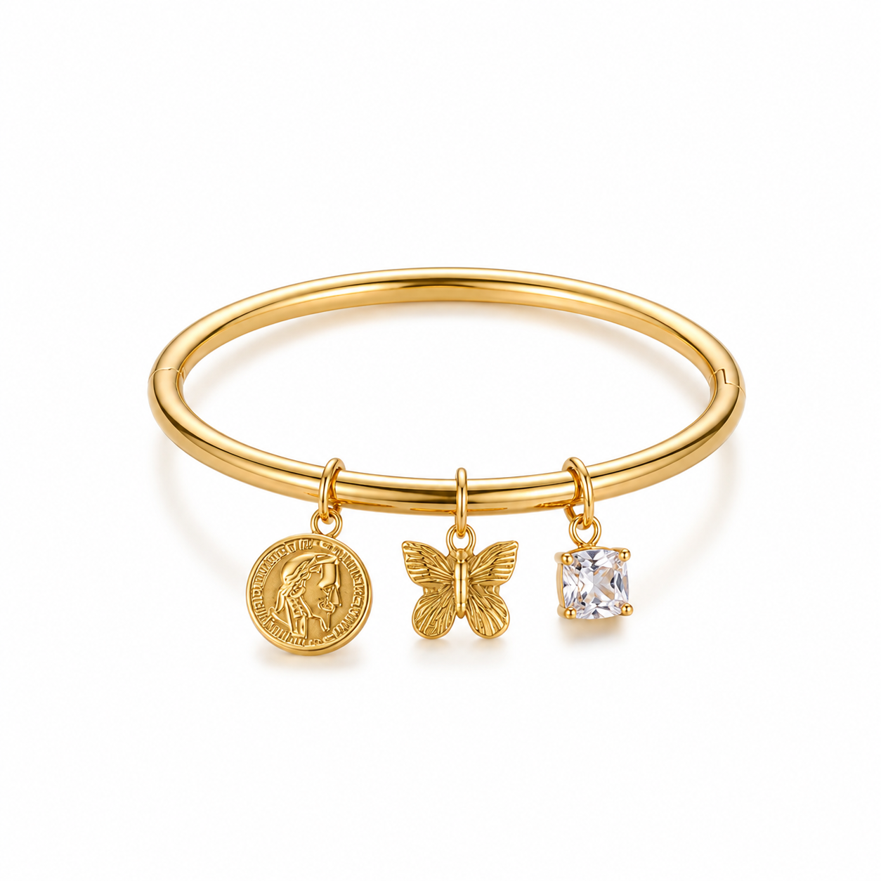 Gold Royal Charm Bangle For Women
