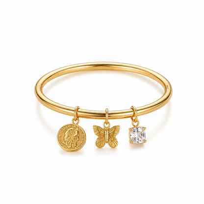Gold Royal Charm Bangle For Women