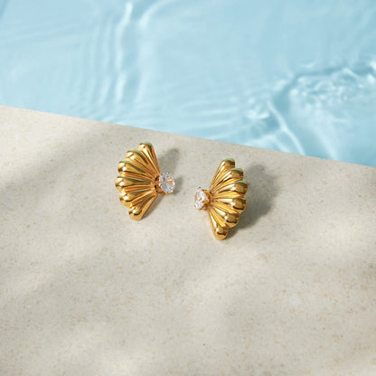 Fan Stud Earrings