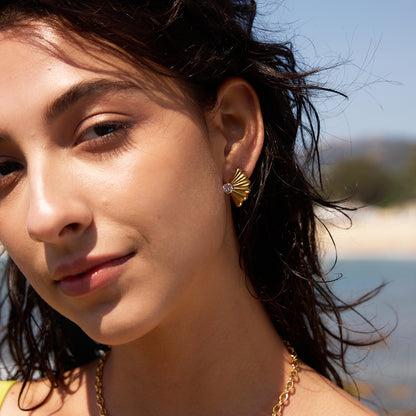 Fan Stud Earrings