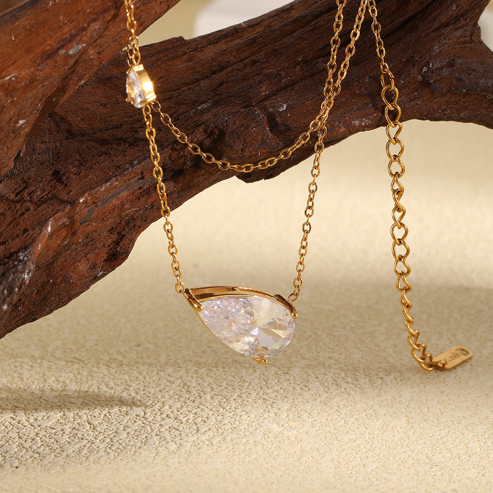 Crystal Teardrop Necklace