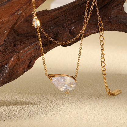 Crystal Teardrop Necklace