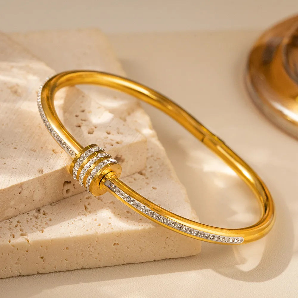 Gold plated screw bangle