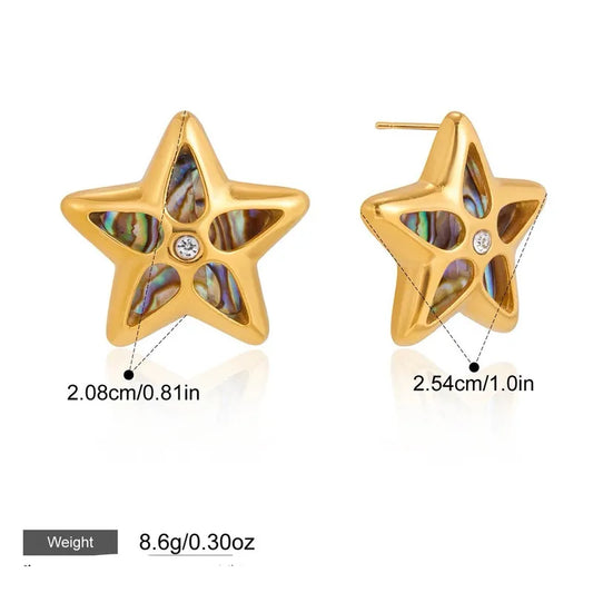 Star Mother of Pearl Stud Earrings