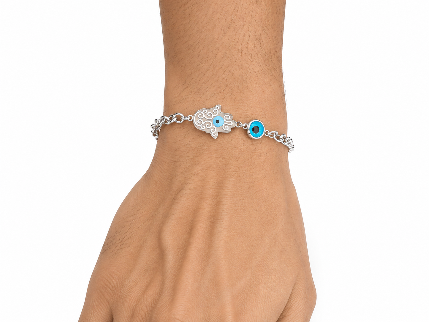 Premium silver plated Hamsa rakhi