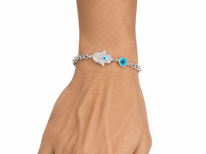 Premium silver plated Hamsa rakhi
