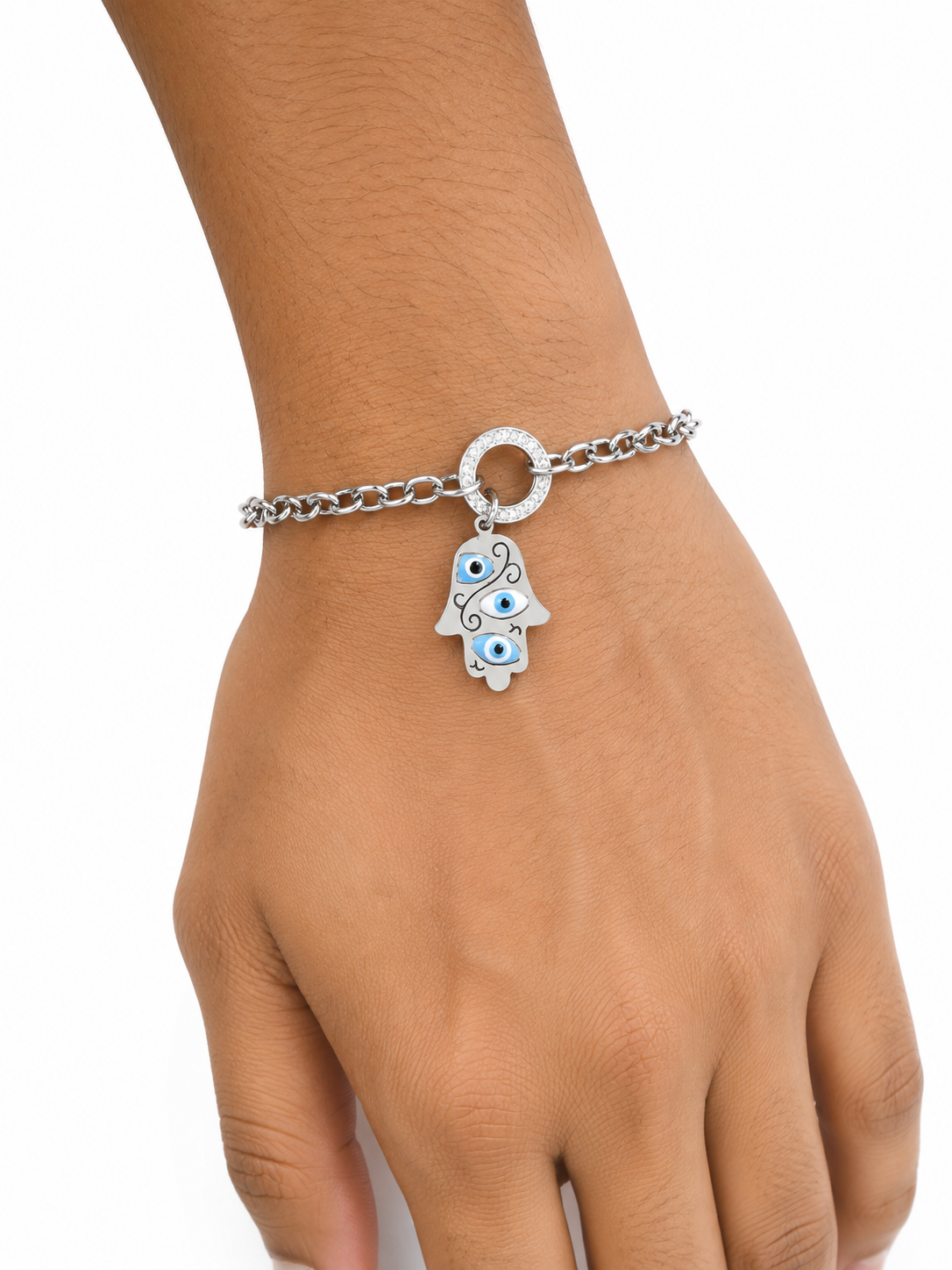 Silver Evil Eye  Bracelet