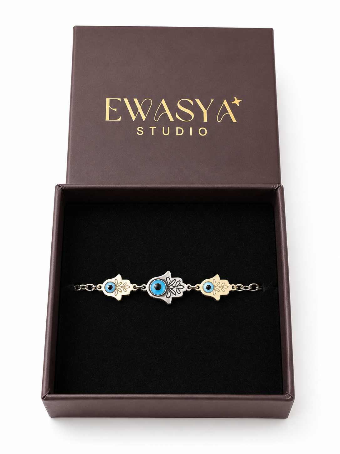Triple Evil Eye Hamsa Bracelet