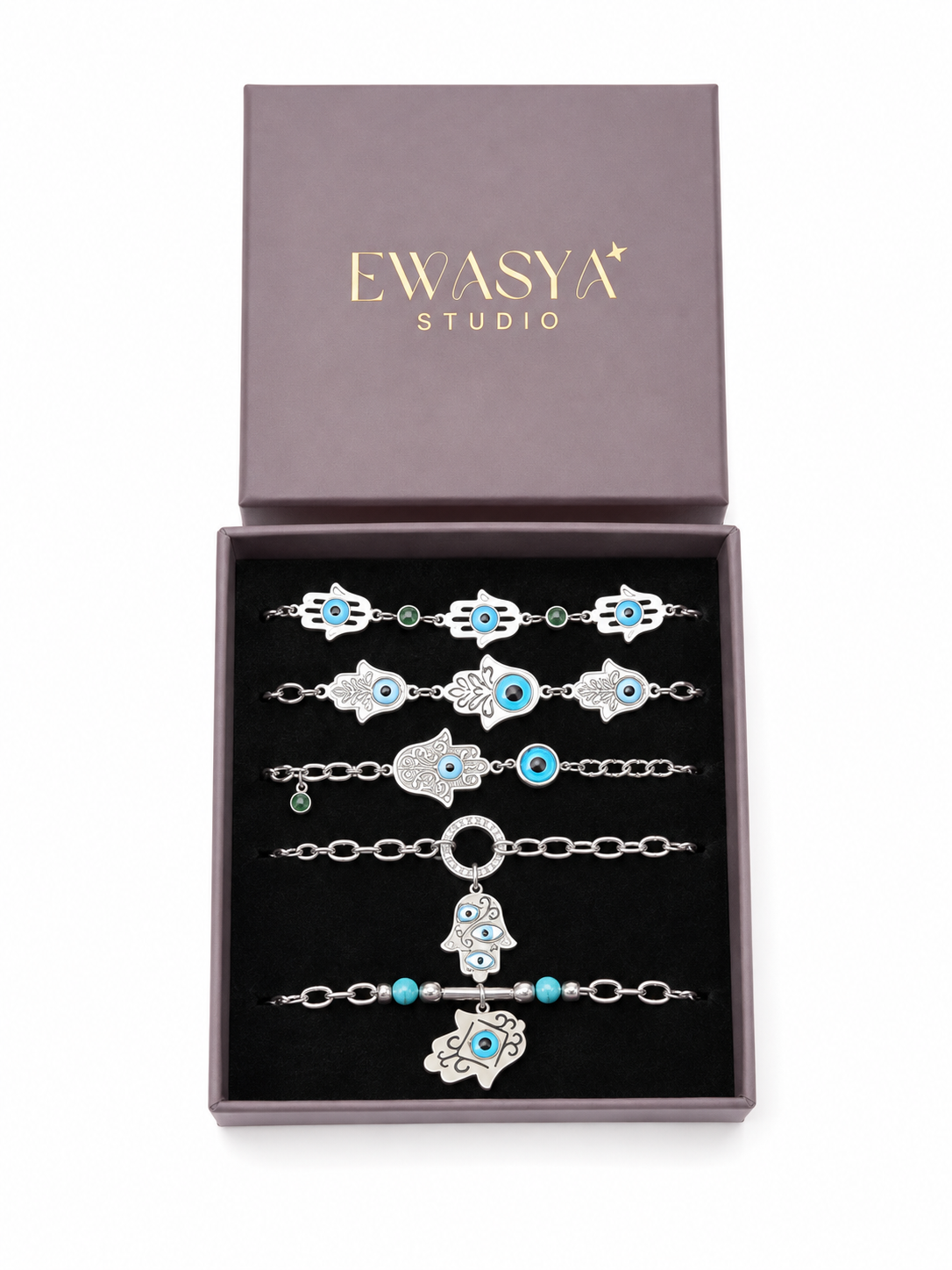 5 Silver plated Rakhi combo