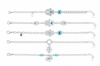 5 Silver plated Rakhi combo
