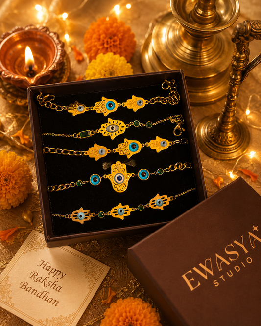 5 Goldplated Rakhi combo