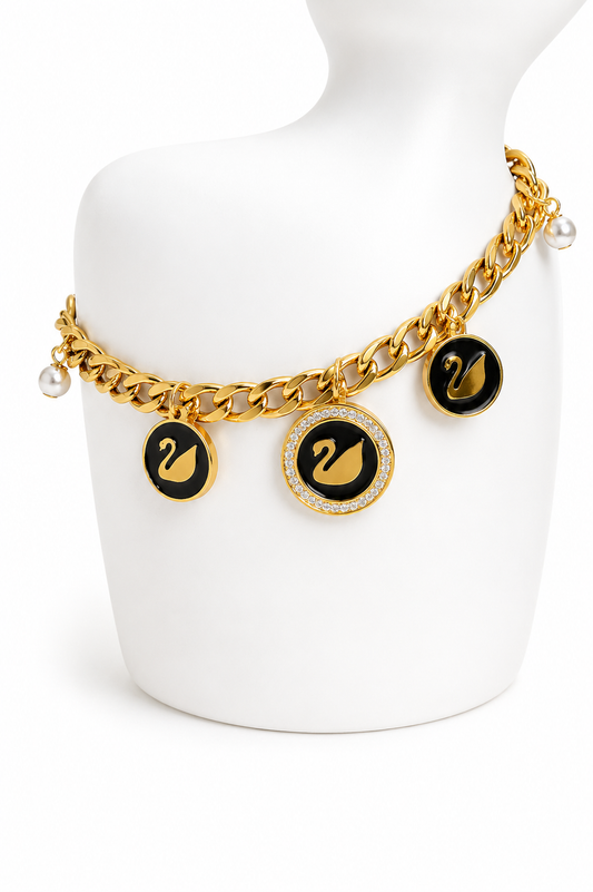 Gold Noir Charm Bracelet