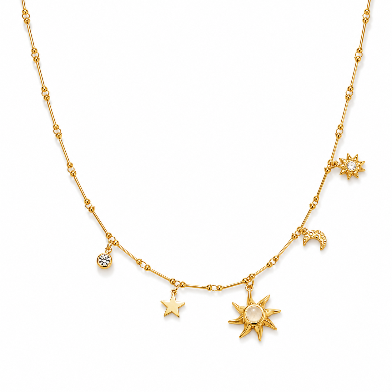 Gold Celestial Charm Necklace