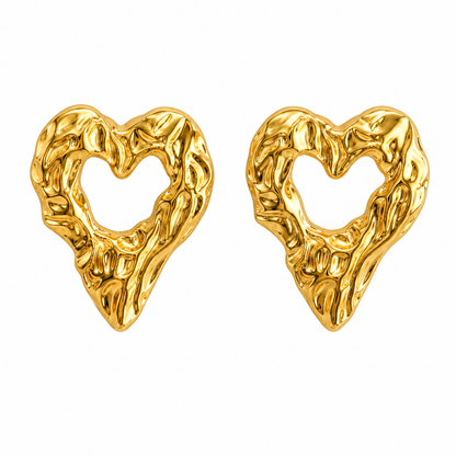 Gold Heart Earrings