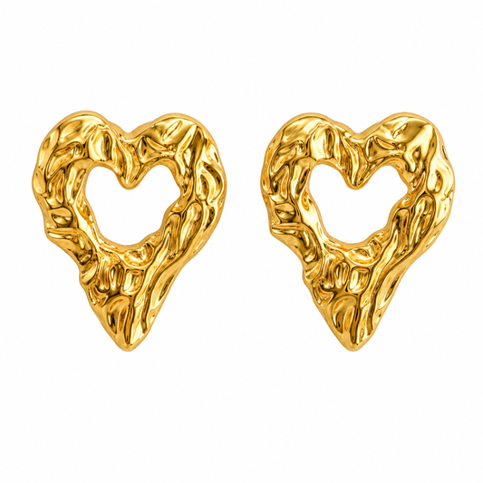 Gold Heart Earrings