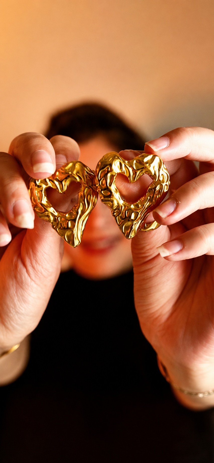 Gold Heart Earrings