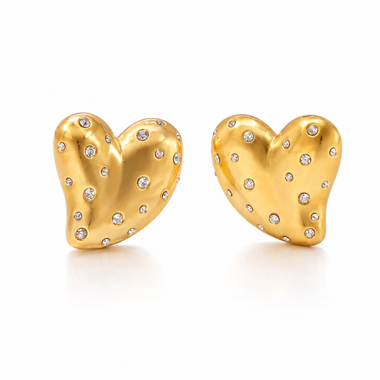 Celeste Heart Stud Earrings