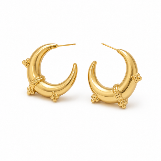 Moon Sculpt Hoop Earrings