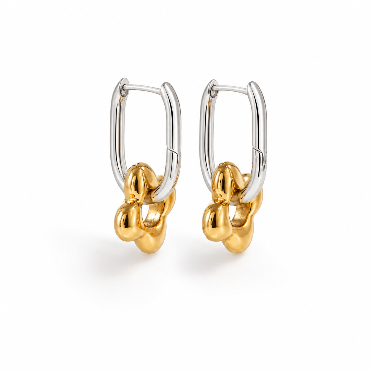 Dual Tone Link Earrings