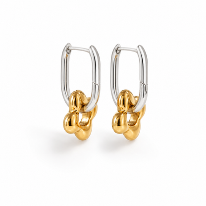 Dual Tone Link Earrings