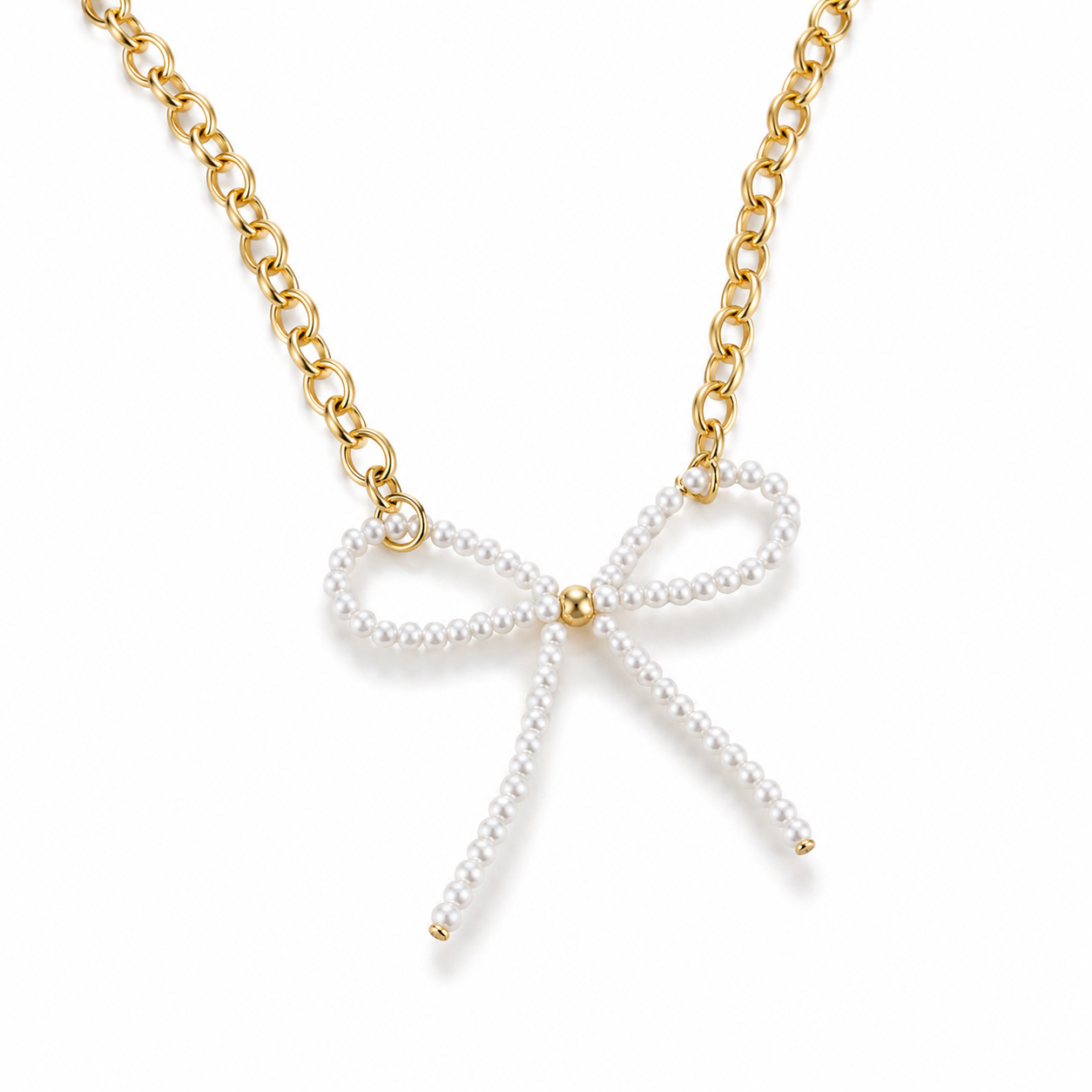 Pearl Bow Grace Necklace