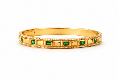 Gold plated Emerald bangle