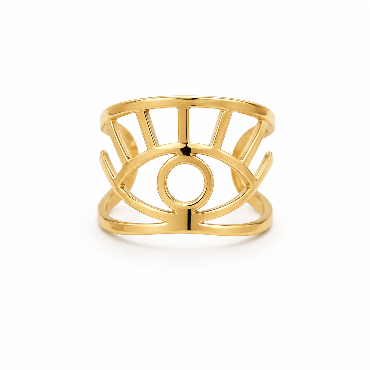 waterproof evil eye adjustable ring