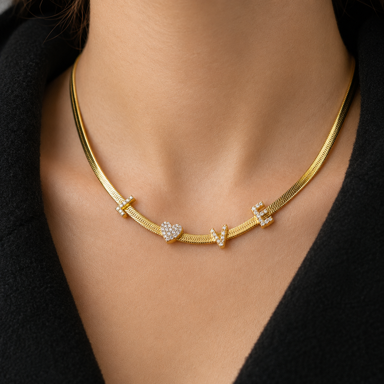 Gold Love Chain Necklace