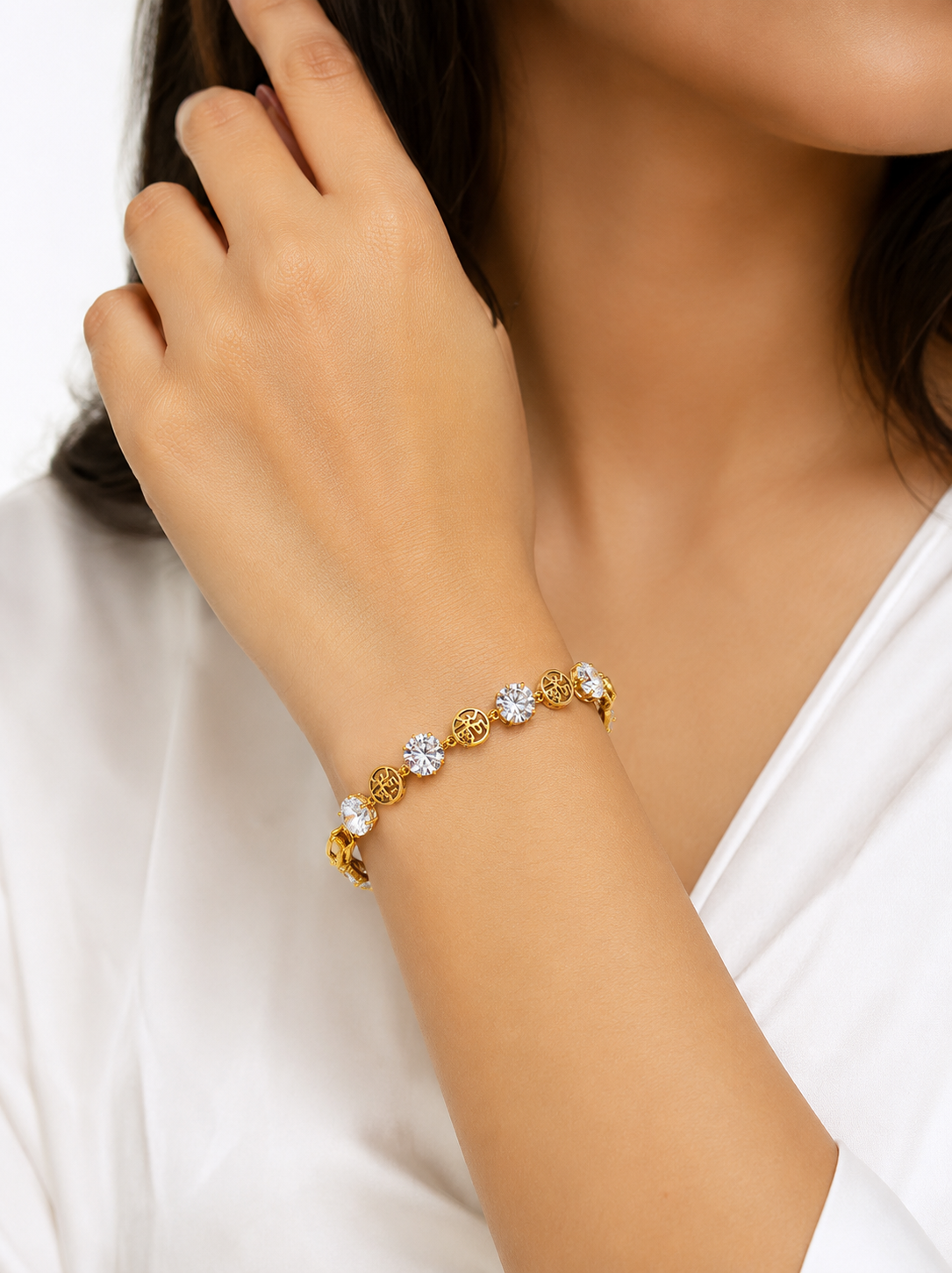 Gold plated Fortune Crystal Bracelet