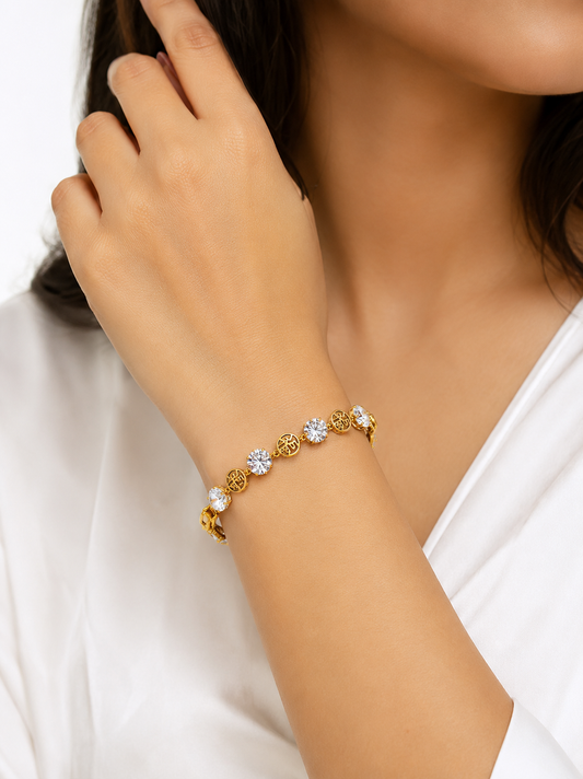 Gold plated Fortune Crystal Bracelet