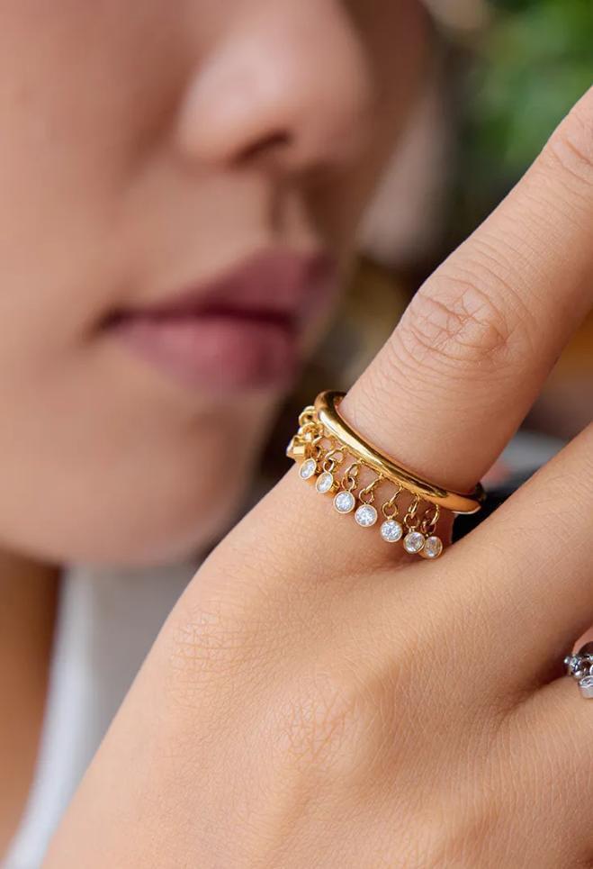 Gold The Dangle Ring For Women