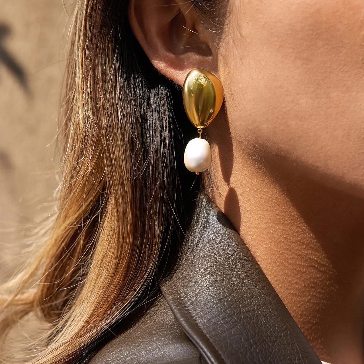 Golden Pearl Earrings