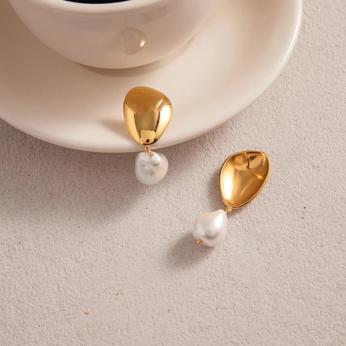 Golden Pearl Earrings