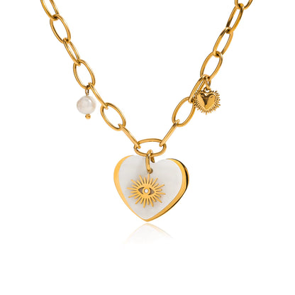 Gold Celestial Heart Necklace