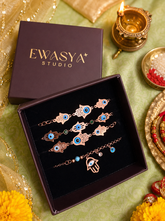 Rose Gold 4 Rakhi combo