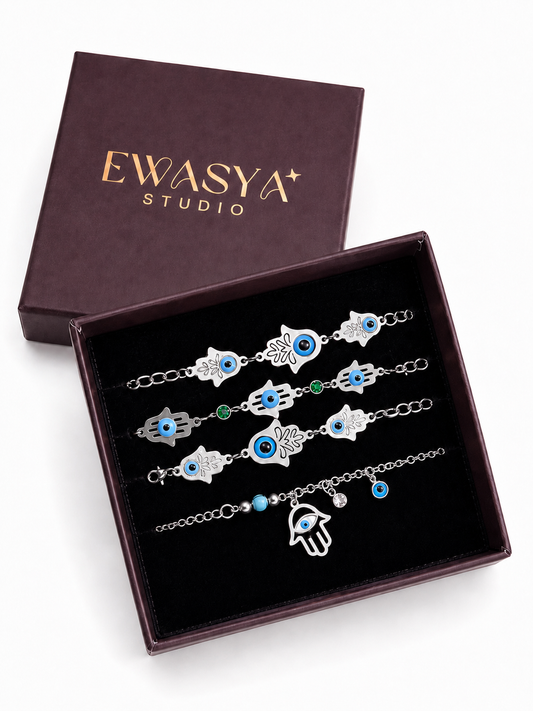Silver plated 4 Rakhi combo