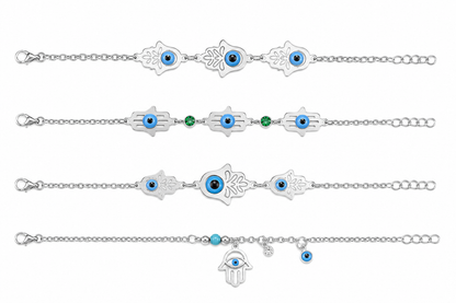 Silver plated 4 Rakhi combo
