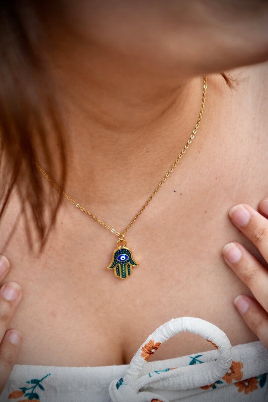 Evil eye pendant chain