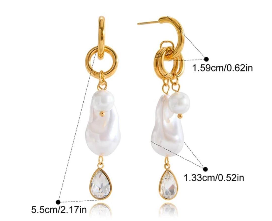 Luna Pearl Drop Hoops