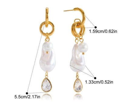Luna Pearl Drop Hoops