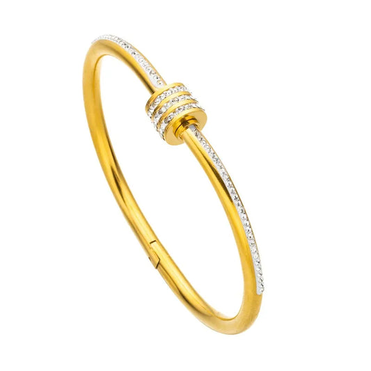 Gold plated screw bangle