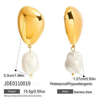 Golden Pearl Earrings