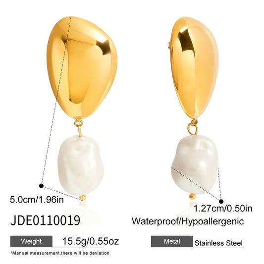 Golden Pearl Earrings